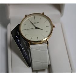 NEW KEZZIE LADIES WATCH, WHITE STRAP IN WHITE