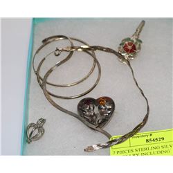 7 PIECES STERLING SILVER JEWELLRY