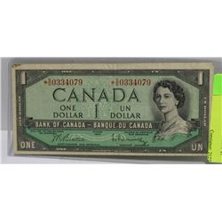1954 CANADIAN REPLACEMENT $1 BILL