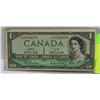 Image 1 : 1954 CANADIAN REPLACEMENT $1 BILL