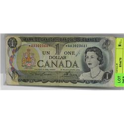 1973 CANADIAN REPLACEMENT ASTERISK $1 BILL