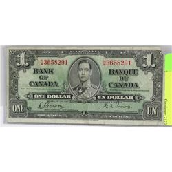 1937 CANADIAN $1 BILL