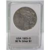 Image 1 : USA 1923-D SILVER DOLLAR 90% SILVER