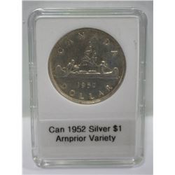 1952 CANADIAN SILVER $1 ARNPRIOR VARIETY VERY RARE
