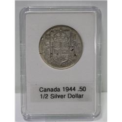 1944 CANADIAN SILVER 1/2 DOLLAR,  KING GEORGE VI