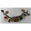 Image 1 : SILVER BRACLET WITH GENUINE POLISHED STONES