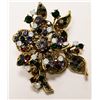 Image 1 : VINTAGE STYLE RHINESTONE FLORAL BOUQUET BROOCH