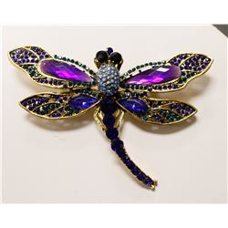 RHINESTONE DRAGONFLY BROOCH