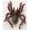 Image 1 : RED & BLACK RHINESTONE TARANTULA BROOCH