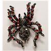 Image 2 : RED & BLACK RHINESTONE TARANTULA BROOCH