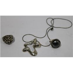 STERLING SILVER ITEMS - INCL, BIRKS RING