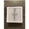 Image 2 : 10K WHITE GOLD CZ SET CROSS PENDANT WITH 10K CHAIN