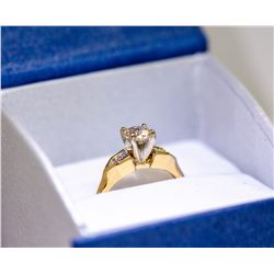 14K YELLOW AND WHITE GOLD DIAMOND RING