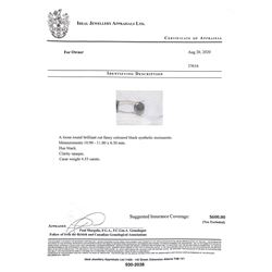 LOOSE ROUND BRILLIANT BLACK MOISSANITE 4.55CT