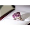 Image 1 : 15) 10 KARAT WHITE GOLD PINK SAPPHIRE AND DIAMOND