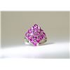 Image 2 : 15) 10 KARAT WHITE GOLD PINK SAPPHIRE AND DIAMOND