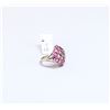 Image 3 : 15) 10 KARAT WHITE GOLD PINK SAPPHIRE AND DIAMOND