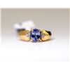 Image 2 : 18) 10 KARAT YELLOW GOLD TANZANITE DIAMOND RING