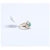 Image 3 : 10) 10 KARAT GOLD EMERALD AND DIAMOND RING