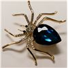 Image 1 : RHINESTONE & LARGE STONE SPIDER BROOCH