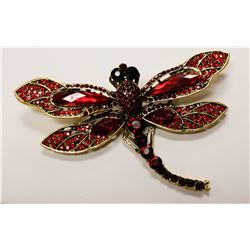 RHINESTONE DRAGONFLY BROOCH