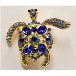 RHINESTONE TURTLE BROOCH