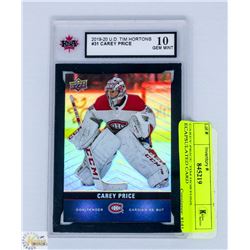 CAREY PRICE  TIM HORTONS ECAPSULATED CARD