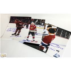 BOBBY HULL  LOT OF 4 SIGNED BLACKHAWKS 8 X 10