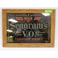 SEAGRAM'S V.O. CANADIAN WHISKY SIGN 18 X 13