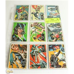 LOT OF 9 1966 TOPPS BATMAN ART CARDS