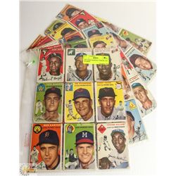 1954 TOPPS BASEBALL PARTIAL SET 53 CARDS