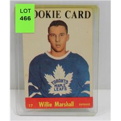 1955-56 PARKHURST HOCKEY WILLIE MARSHALL ROOKIE