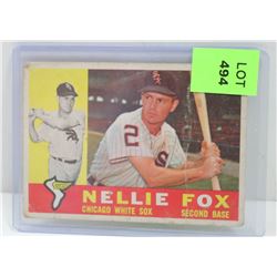 1960 TOPPS NELLIE FOX BASEBALL CARD 100 HOF
