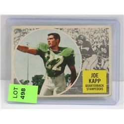 1960 TOPPS CFL JOE KAPP FOOTBALL CARD