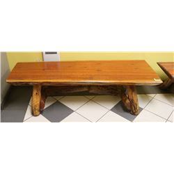 66" RUSTIC LOG BENCH