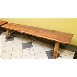 APPROX 8' RUSTIC LOG BENCH