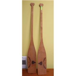 TWO OAR CUTOUT DECORATIVE WALLHANGINGS