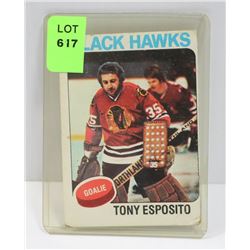 1975-76 TONY ESPOSITO HICKEY CARD 240