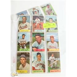 1954 BOWMAN BASEBALL LOT OF 13 CARDS