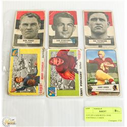 LOT OF 6 ASSORTED 1950S FOOTBALL CARDS