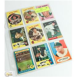 LIT OF 9 ASSORTED VINTAGE BASEBALL CARDS
