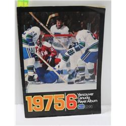 1975-76 VANCOUVER CANUCKS HOCKEY ALBUM
