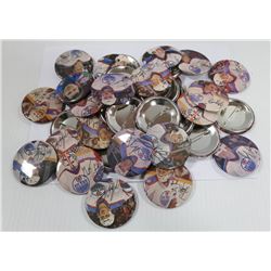 BOX OF 1980S OILERS HOCKEY PIN BACKS