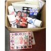 Image 1 : BOX OF ASSORTED VINTAGE SPORTS MEMORABILIA