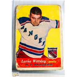 1958-58 TOPPS LORNE WORSLEY HOCKEY CARD