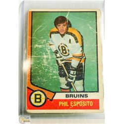 1974 OPC PHIL ESPOSITO HOCKEY CARD