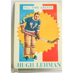 1960 TOPPS HUGH LEHMAN HOCKEY CARD