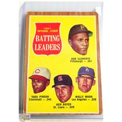 1962 TOPPS ROBERTO CLEMENTE BATTING LEADER CARD