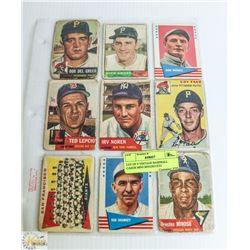 LOT OF 9 VINTAGE BASEBALL CARDS MINI MINOSO ETC