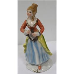 HARP PLAYER PORCELAIN FIGURINE